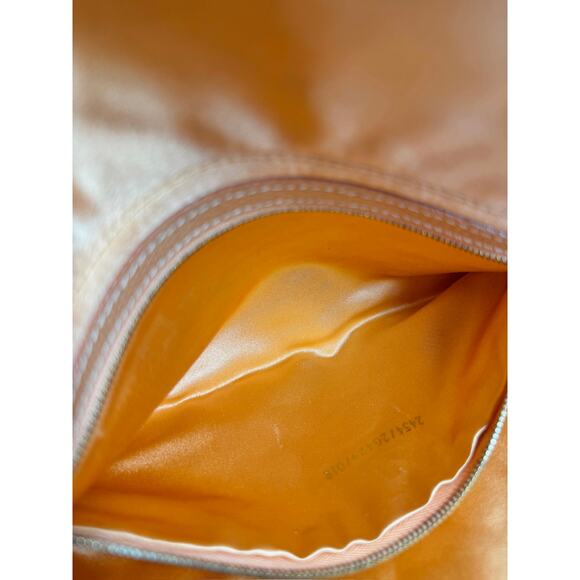 Fendi Vintage Peach Orange Woven Beaded Baguette w Quartz Logo & Crocodile Trim - Picture 8 of 8